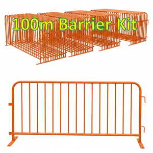 Barriers: 100m NZTA Approved Pedestrian Barrier Kit (Orange)