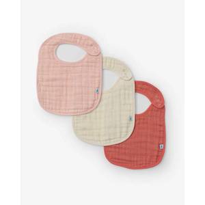Muslin Classic Bib 3 pack - Rose Petal