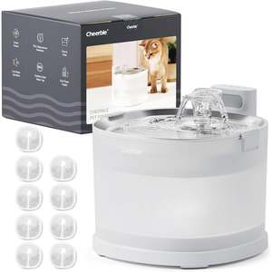 Cheerble Elfin E1+ Pet Water Fountain E1 Plus 2L Bundle with 8x Extra Filter Rep&hellip;