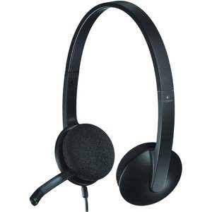 Logitech H340 USB Wired Stereo On-Ear Headset with Adjustable Mic (Black)