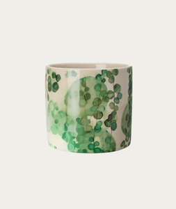 Homeware: Willow Ceramic Pot – Green & White, Large