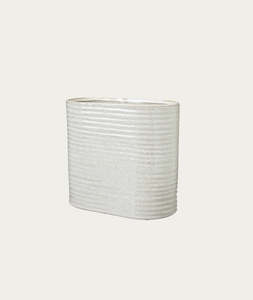 Homeware: Ceramic Elfrida Oval Pot – Offwhite, Large