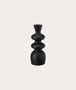Candle Holders: Abha Candlestick Holder - Large, Black