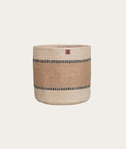 Bags: Jute Storage Basket - Wide Stripe