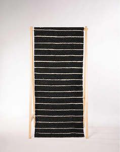 Naktum Walkway Runner Mat - Black/White, 80 x 200cm