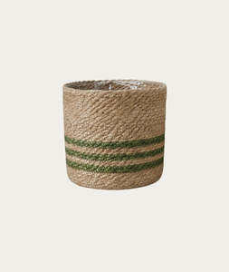 Baskets Storage: Bella Basket - Natural/Green, Large
