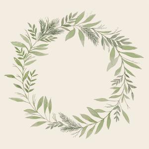 Paper Napkin - Green Wreath