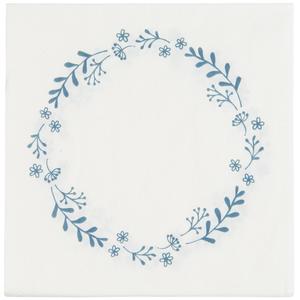 Paper Napkins - Blue Flower Wreath