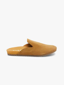 Flats: Braidy tan suede