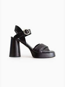 Wedges Platforms: Lulu black leather