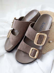 Shari taupe suede