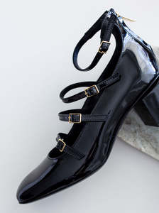 Agl Italy: Angie Straps black patent