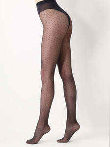 Hosiery Socks: Plumetis Tight black