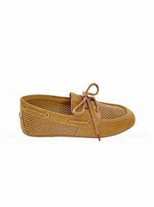 Flats: Lea tan suede