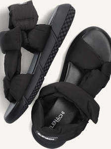 Sandals: Swing black satin