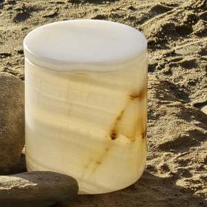 Onyx: White Onyx Candle Vessel