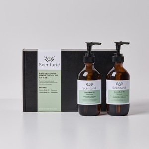 Products: Radiant Glow Luxury Body Oil Gift Set NZ Made Scenturie
