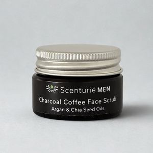 Products: Men's Charcoal Coffee Face Scrub Mini Travel Size 15mL