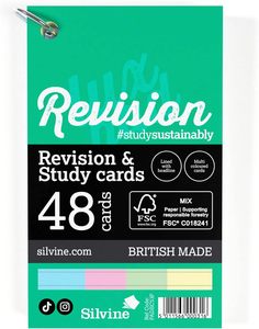 Library Cards System Cards: Silvine Luxpad Revision & Presentation Study Cards 5x3 Portrait Ruled Assorted with Binding Ring