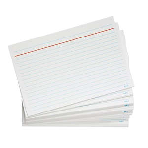 Library Cards System Cards: Collins System Cards Ruled 5mm 150 x 100mm White Pack 100