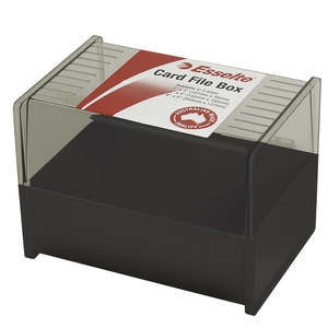 Library Cards System Cards: Esselte Card File Box 102 x 152mm (6x4 inch) Black