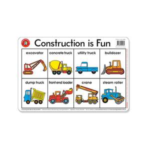LCBF Placemat Educational Desk Mat 44 x 29cm Construction is Fun