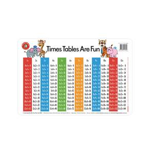 LCBF Placemat Educational Desk Mat 44 x 29 cm Times Tables are Fun
