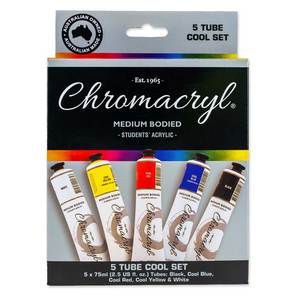 Chromacryl Student Acrylic Paint 5 x 75ml Set