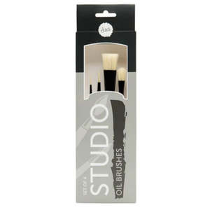 Paint Brushes And Accessories: Das Studio Artists Oil Brush Pure Bristle Set of 4