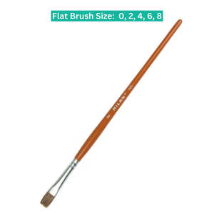 Milan School Artists Brush 121 Series Flat Size 0, 2, 4, 6, 8 & 10