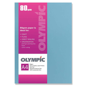Coloured Paper: Olympic Coloured Paper Card A4 Dark Blue 210gsm 12 Sheets