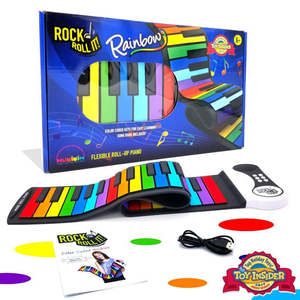 Musical Instruments For Kids: Rock-and-Roll-It!-Electronic-Piano-Flexible-Colour Coded 49-Keys
