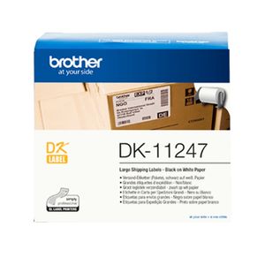 Brother DK-11247 Paper Label Roll Black on White 103mm x 164mm 180 Labels