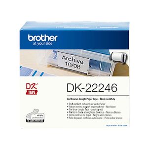 Printer Accessories Ink Toners Paper: Brother DK-22246 Continuous Paper Label Roll Black on White 103mm x 30.48m