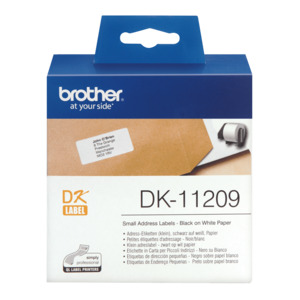 Printer Accessories Ink Toners Paper: Brother DK-11209 Paper Label Roll Black on White 29 x 62mm 800 Labels