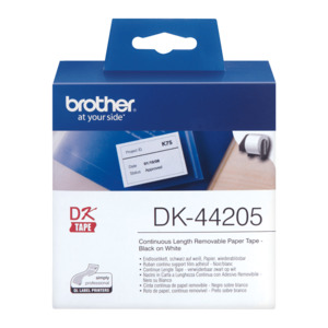 Brother DK-44205 Continuous Paper Label Roll with Removable Adhesive Black on Wh&hellip;