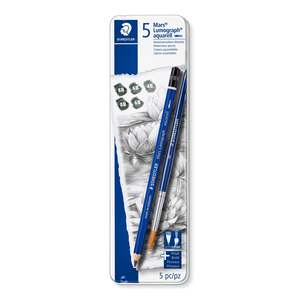 Staedtler Mars® Lumograph® Aquarell Premium Watercolour Graphite Pencils 100A G6 Tin of 6