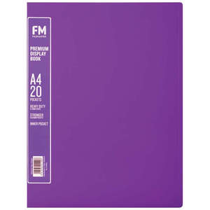 FM Premium Display Book A4 20 Pocket Passion Purple