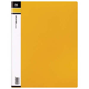 Clear Files Display: FM Display Book Clear File A4 20 Pocket Yellow