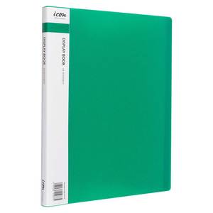 Clear Files Display: Icon Display Book A4 20 Pocket Green