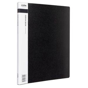 Clear Files Display: Icon Display Book A4 20 Pocket Black