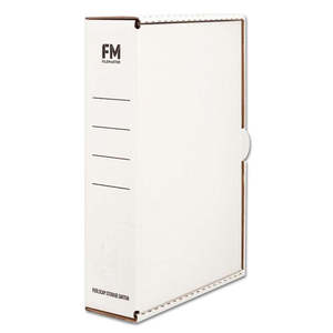 Document Wallets: FM Document Storage Carton White Foolscap 385x250x85mm