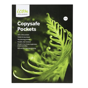Document Folders Pockets: Icon Copy-Safe Pockets A4 Pack of 100