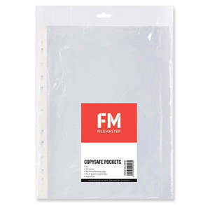 Document Folders Pockets: FM A4 Sheet Protector Clear Copysafe Pockets Pack 10