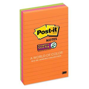 Post-it Super Sticky Lined Notes 660-3SSUC 101x152mm Rio Pack of 3