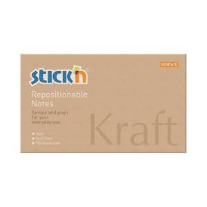 Sticky Notes And Notepads: Stick'n Fancy Sticky Notes 76 x 127mm 100 Sheets Kraft