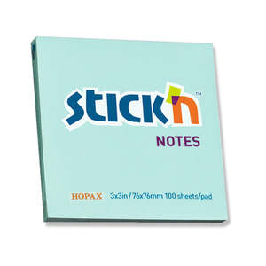 Stick'n Sticky Notes 100 Sheets 76 x 76 mm Blue