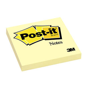 Post-it Sticky Notes 3M Yellow 76 x 76 MM 100 Sheets