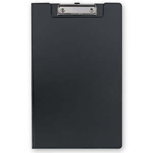 Clipboards Copyholders: FM Clipboard with Flap Foolscap Black