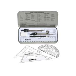 Celco Geometry Maths Set 909 Tin Box of 8